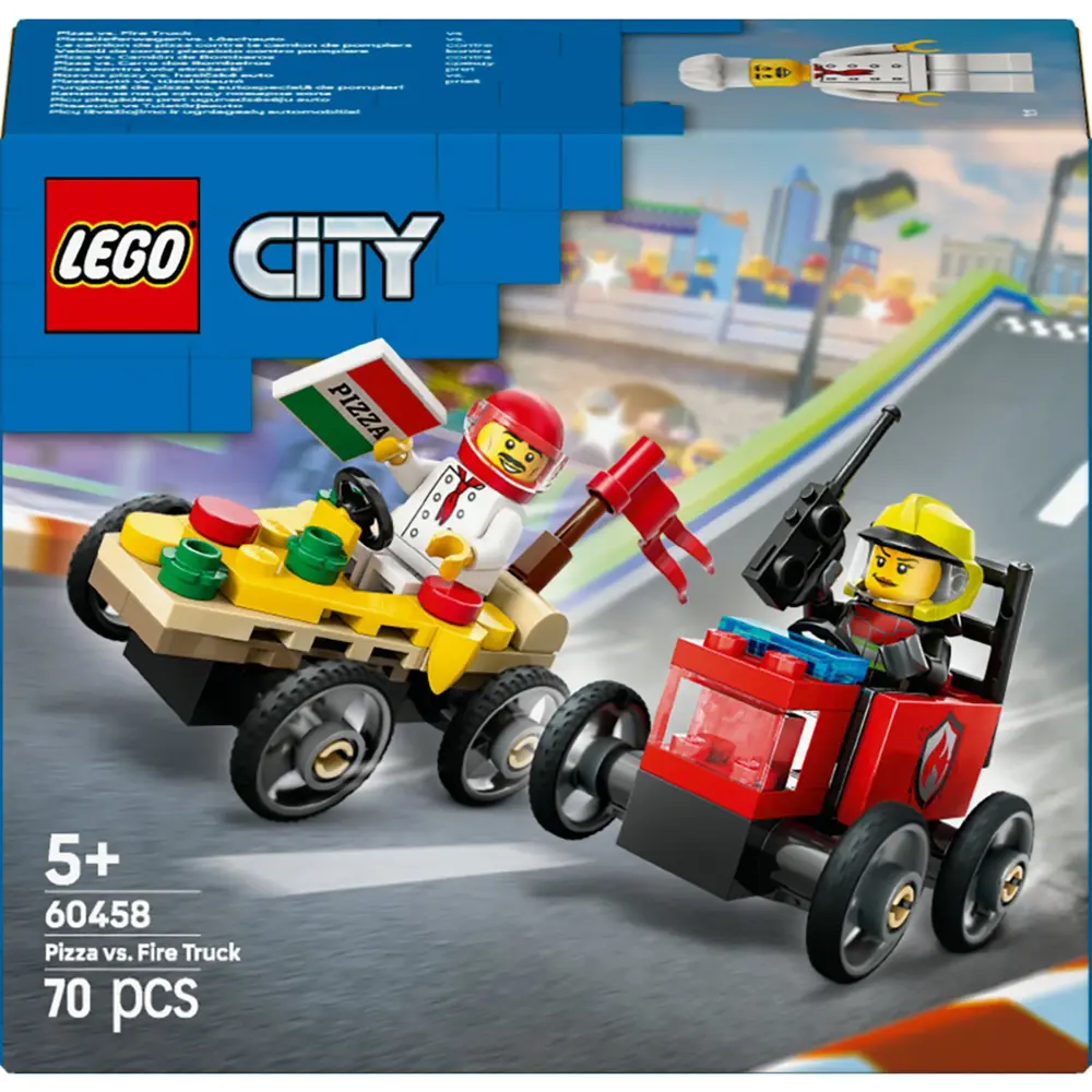 Lego City Pizza Arabası İtfaiye Kamyonuna Karşı Yarış Arabası Pak