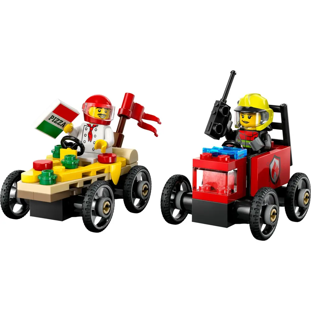 Lego City Pizza Arabası İtfaiye Kamyonuna Karşı Yarış Arabası Pak