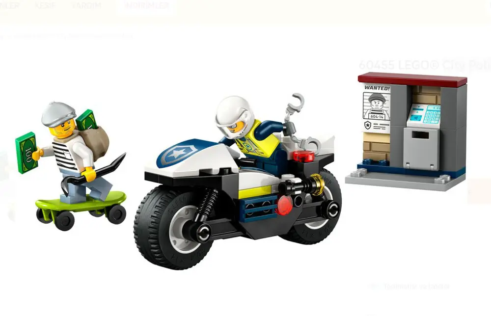 Lego City Polis Motosikleti Takibi 60455