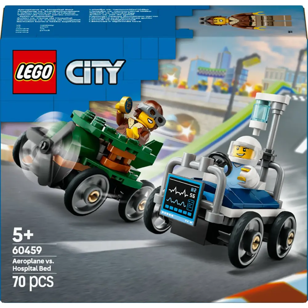 Lego City Uçak, Hastane Yatağına Karşı Yarış Arabası Paketi 60459