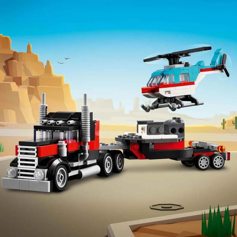 LEGO® Creator Helikopterli Açık Kasa Kamyon 31146