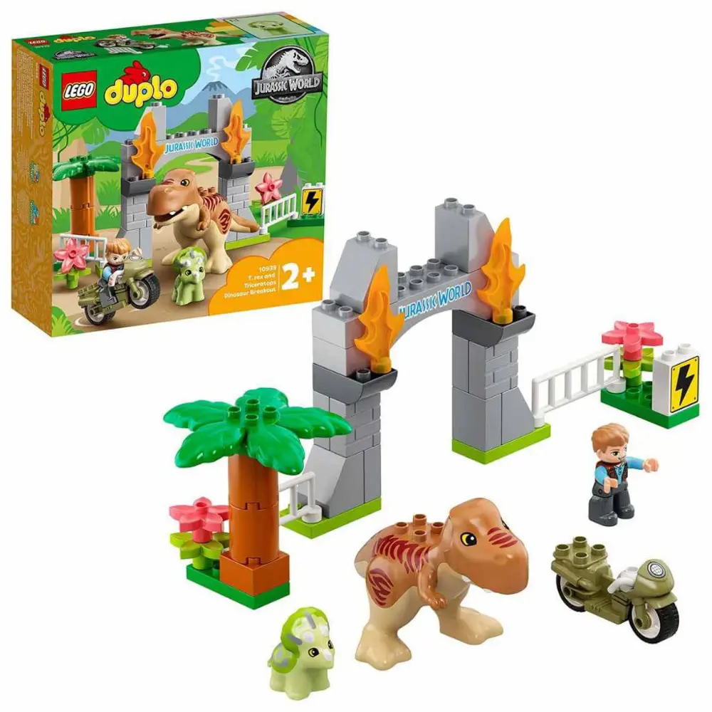 LEGO Duplo Jurassic World T. rex ve Triceratops Dinozor Kaçışı Kü