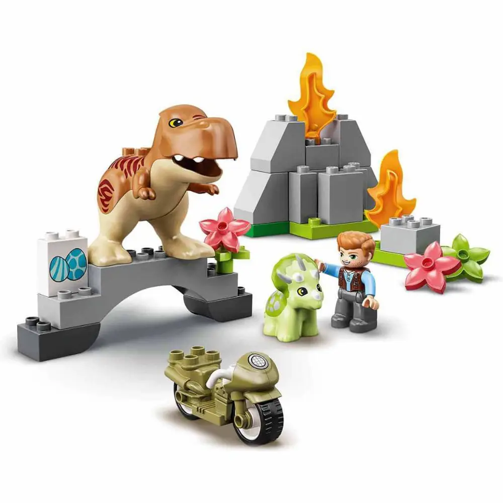LEGO Duplo Jurassic World T. rex ve Triceratops Dinozor Kaçışı Kü