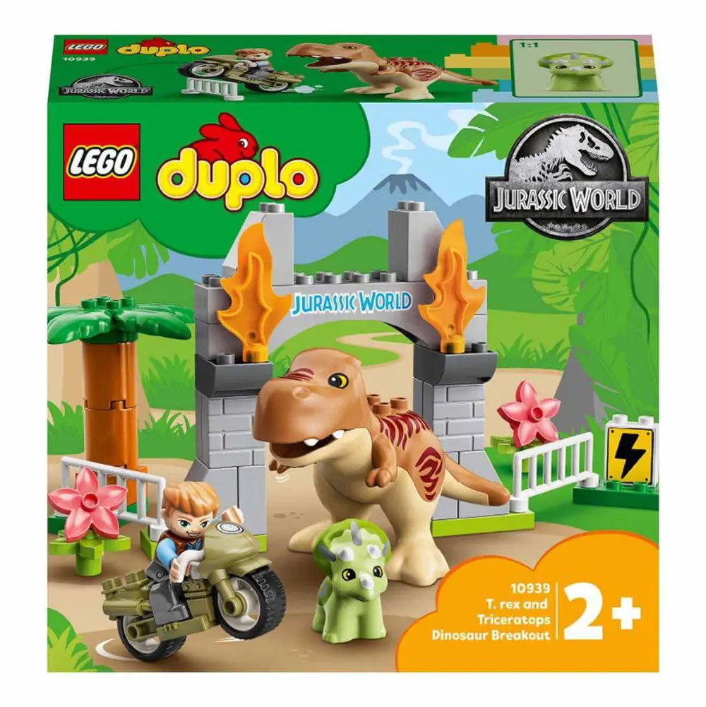 LEGO Duplo Jurassic World T. rex ve Triceratops Dinozor Kaçışı Kü