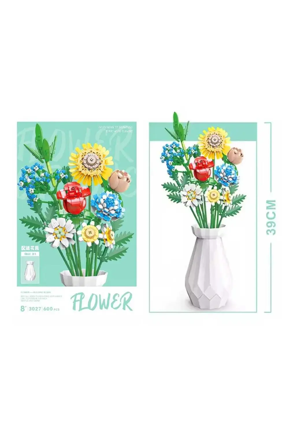 LEGO FLOWER 3027 ÇİÇEK BUKETİ 516-618 PARÇA 2li Set