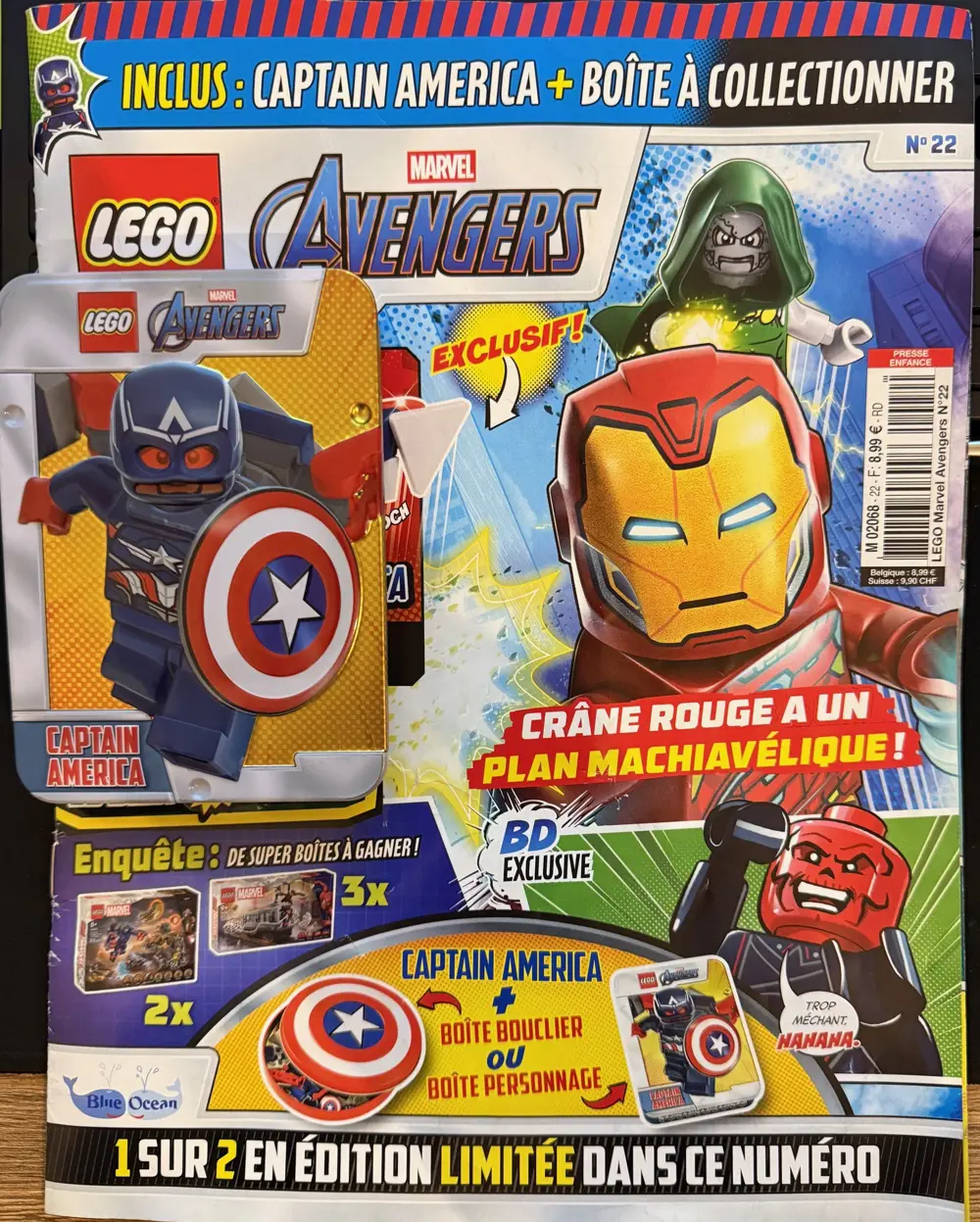 Lego Marvel Avengers Aylık Dergi- Captan America Metal Kutu - Fra