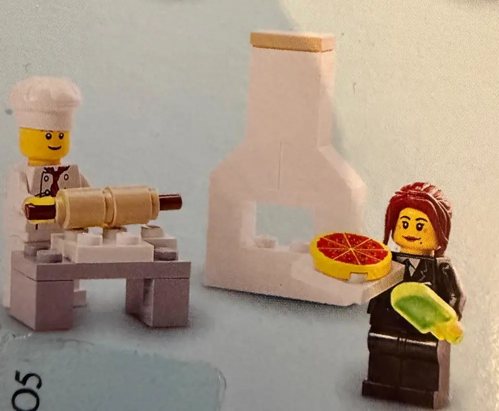 Lego Minifigür Chef - White Torso with 8 Buttons with Female Suit