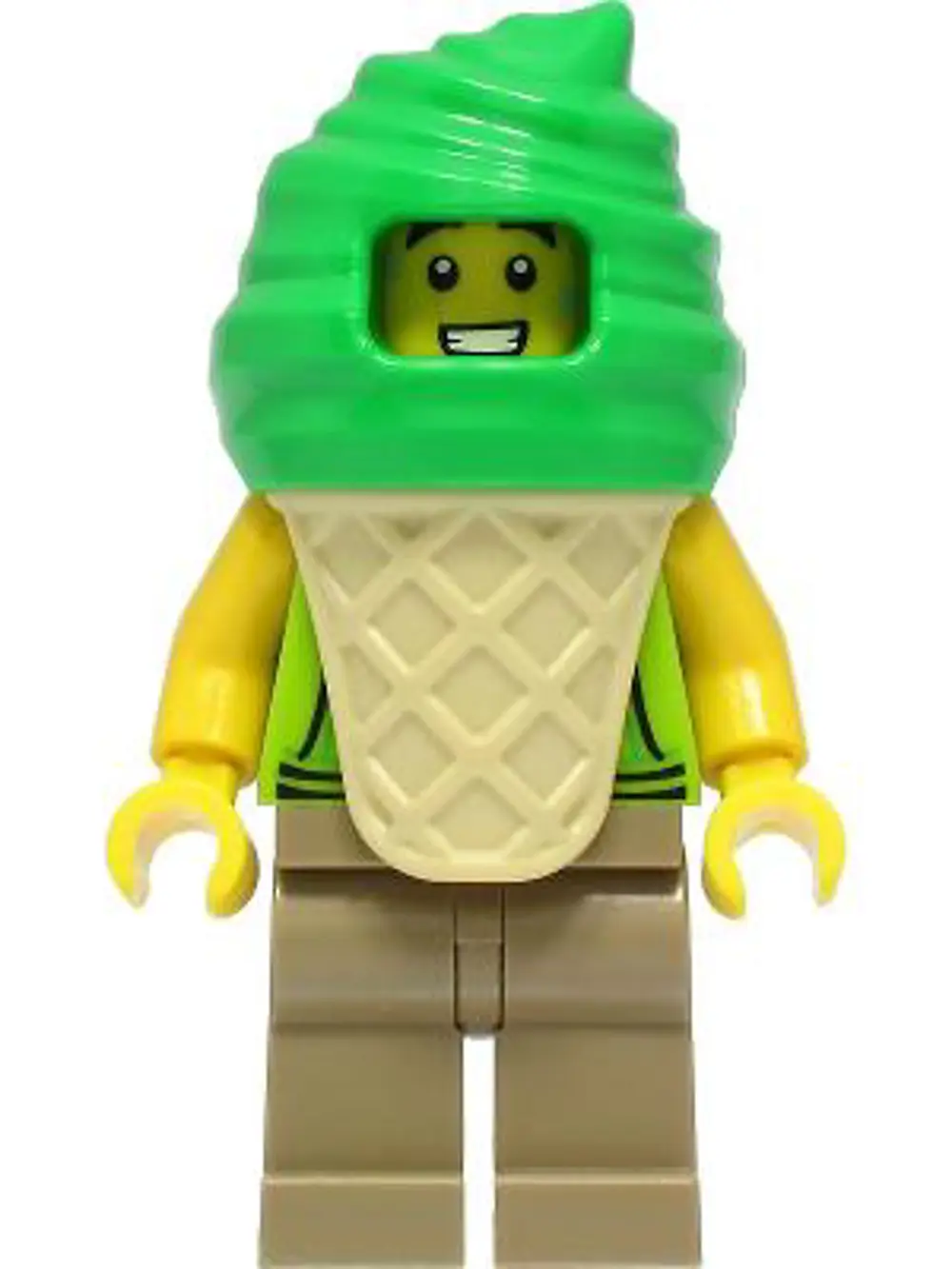 Lego Minifigür Ice Cream Vendor - Male, Lime Hoodie, Bright Green