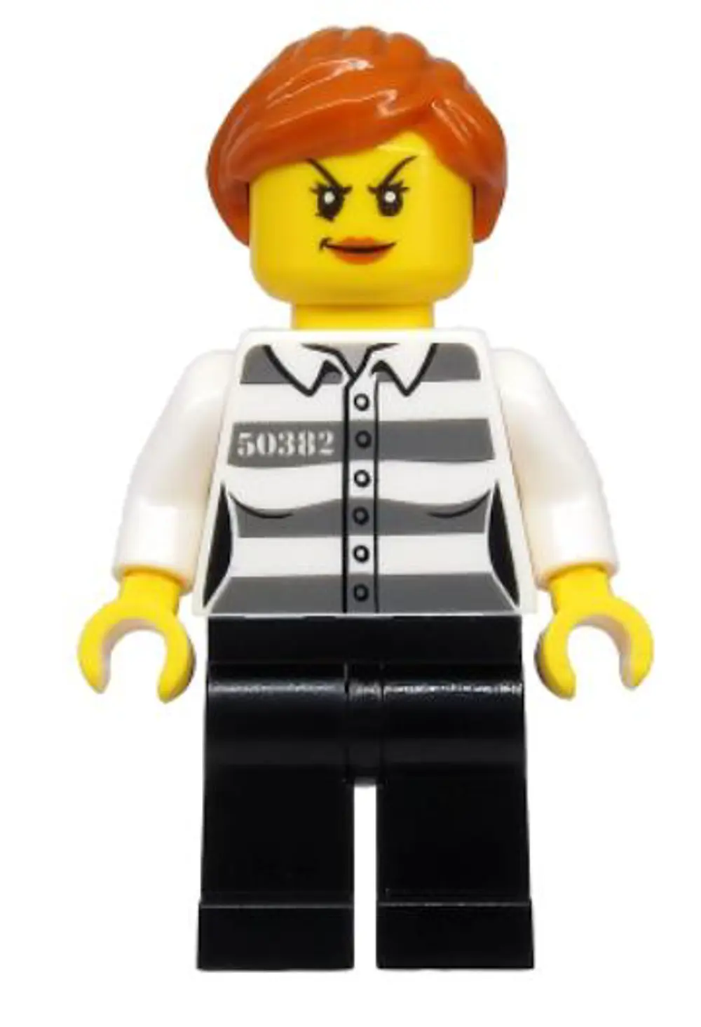 Lego Minifigür - Police - Jail Prisoner 50382 Prison Stripes cty1