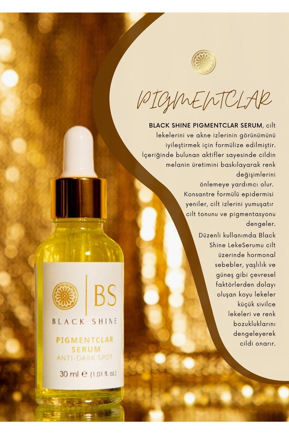Black Shine Bs Leke Gidermeye Yardimci Cilt Tonu Eşitleyici Cilt Bakim Serumu 30 Ml Arbutin %2 C Vitamini %5