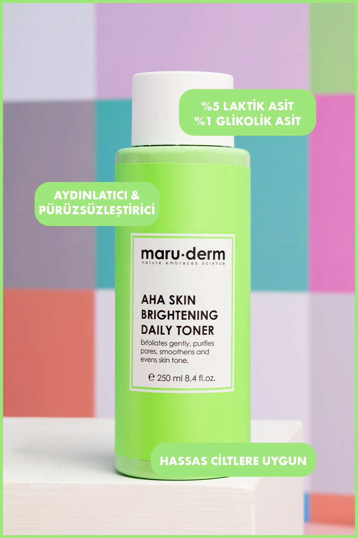 Leke Karşıtı Cilt Beyazlatıcı Laktik Asit %5 Glikolik Asit %1 Aha