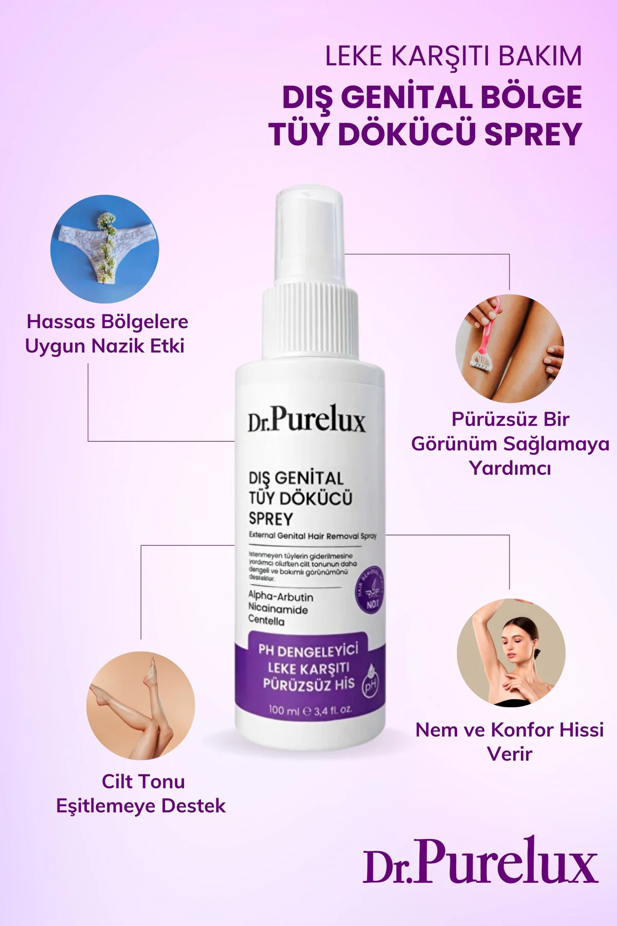 Leke Karşıtı Hassas Bölgelere Uygun Tüy Dökücü Sprey I Pürüzsüz &