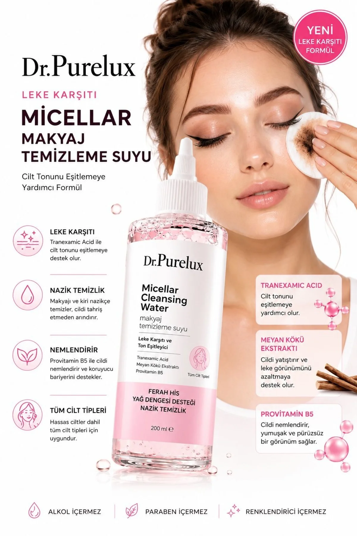 Leke Karşıtı ve Ton Eşitleyici Micellar Cleansing 200 ml | Tranek
