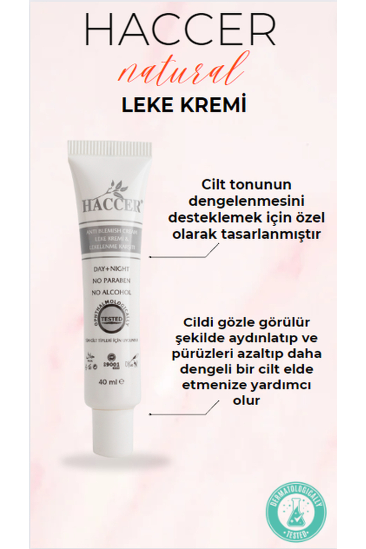Haccer Leke Kremi & Lekelenme Karşıtı 40 Ml