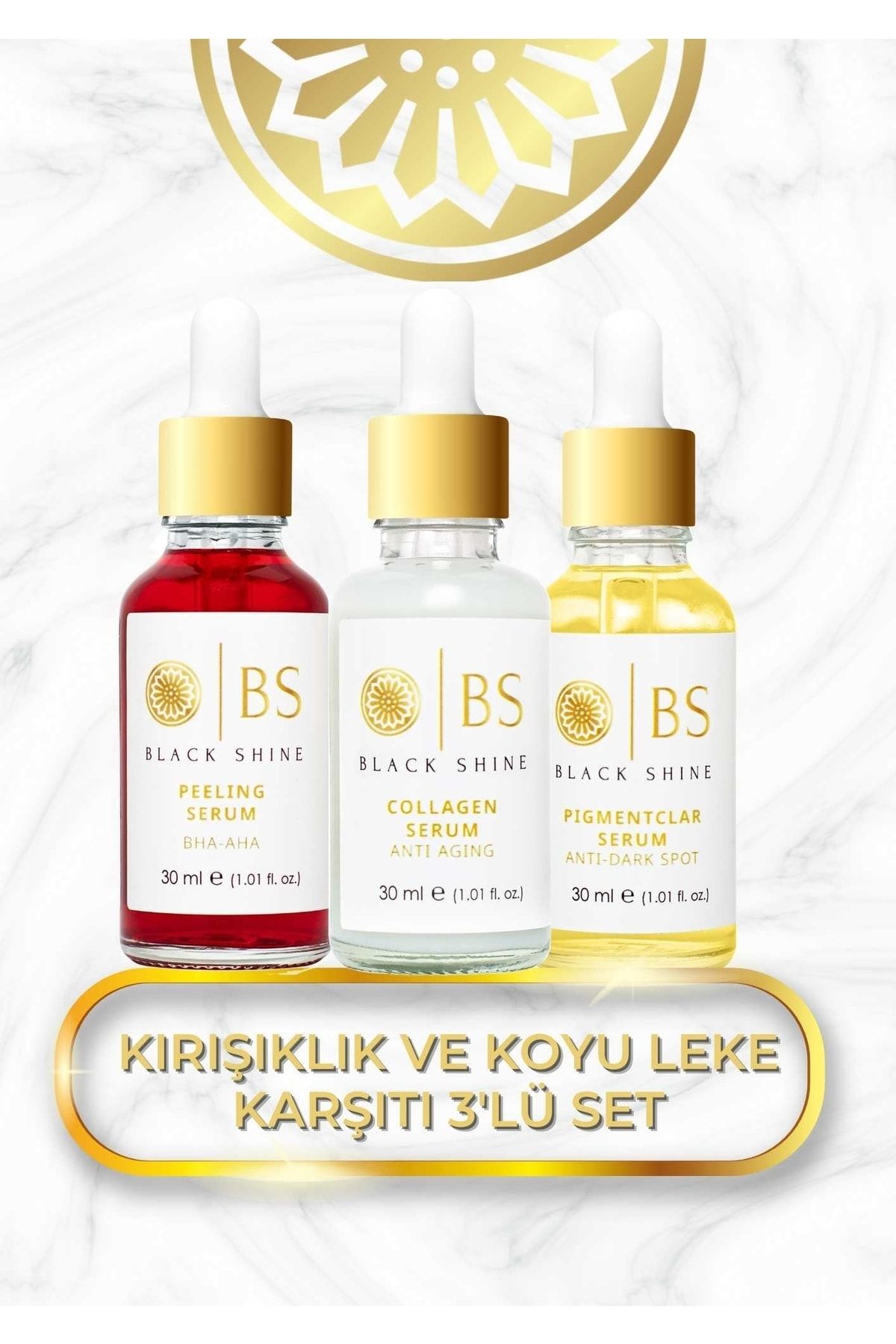 Black Shine Bs Leke Serumu 30 Ml Collogen Serum 30 Ml Peeling Serum 30 Ml Byxkrm0035