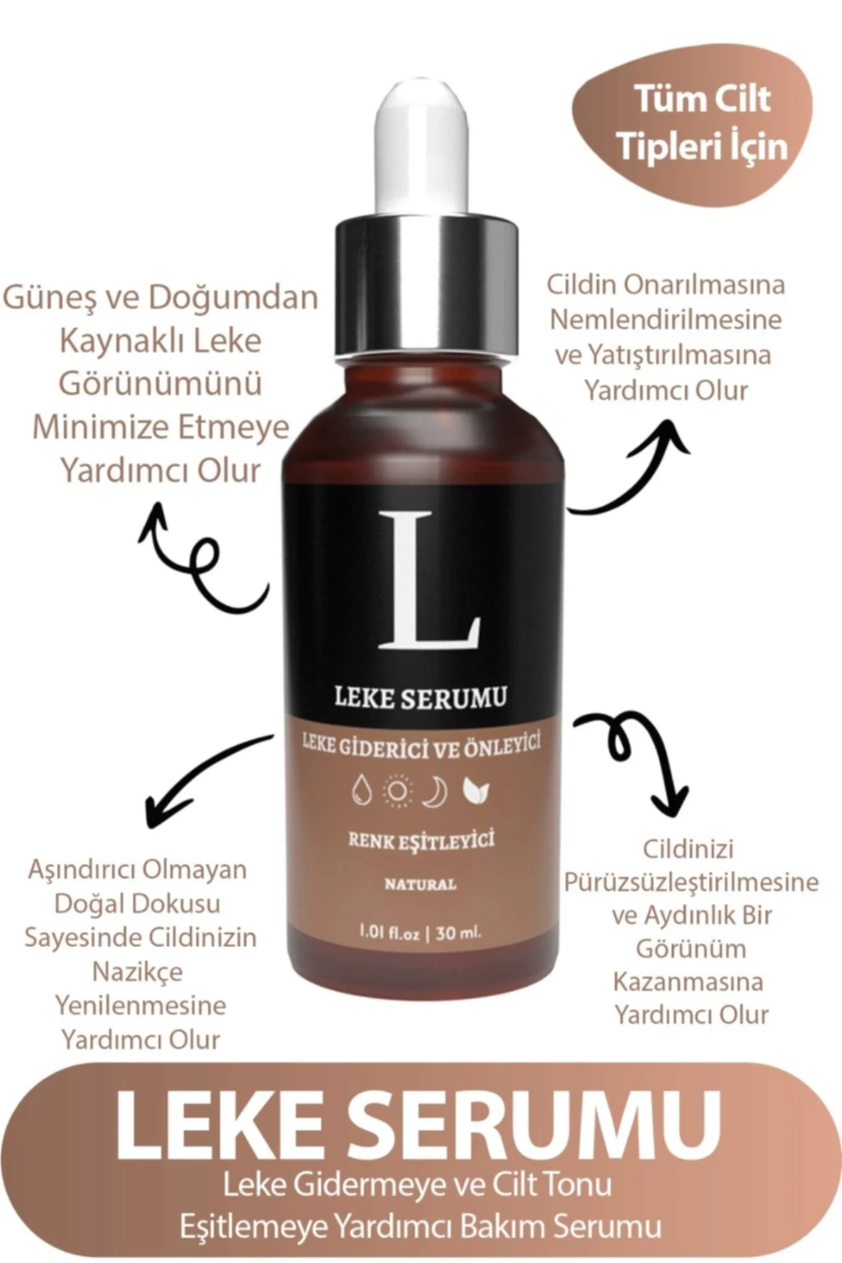Leke Serumu – Cilt Tonu Eşitleyici, Aydınlatıcı, Nemlendirici Bak