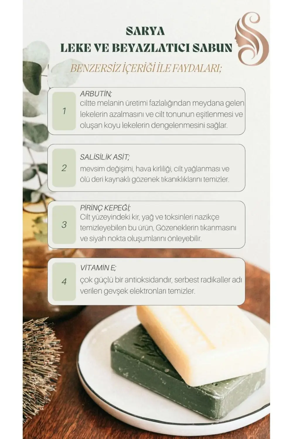 Leke ve Beyazlatıcı Sabun 100 Gr Arbutin, Salisilik asit, Kojik a