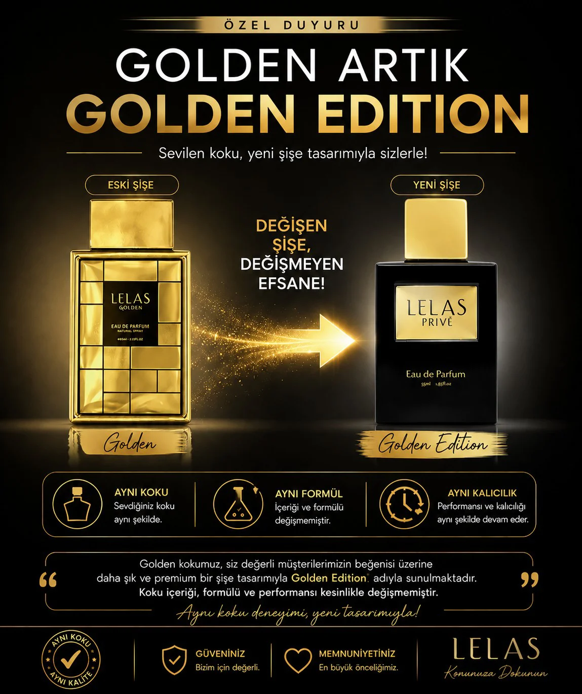 Lelas Golden Edition Kadın Erkek Parfüm EDP 85 ML – Meyvemsi Çiçe
