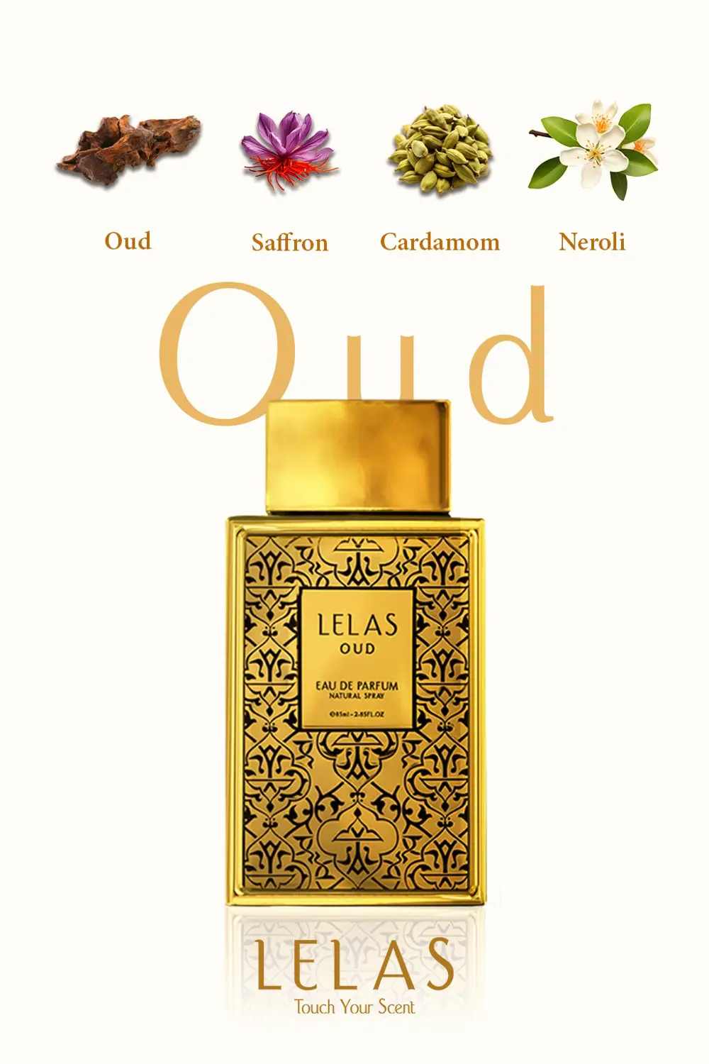 Lelas Oud Unisex Parfüm EDP 85 ml - Oryantal Odunsu Kalıcı Niş Ko