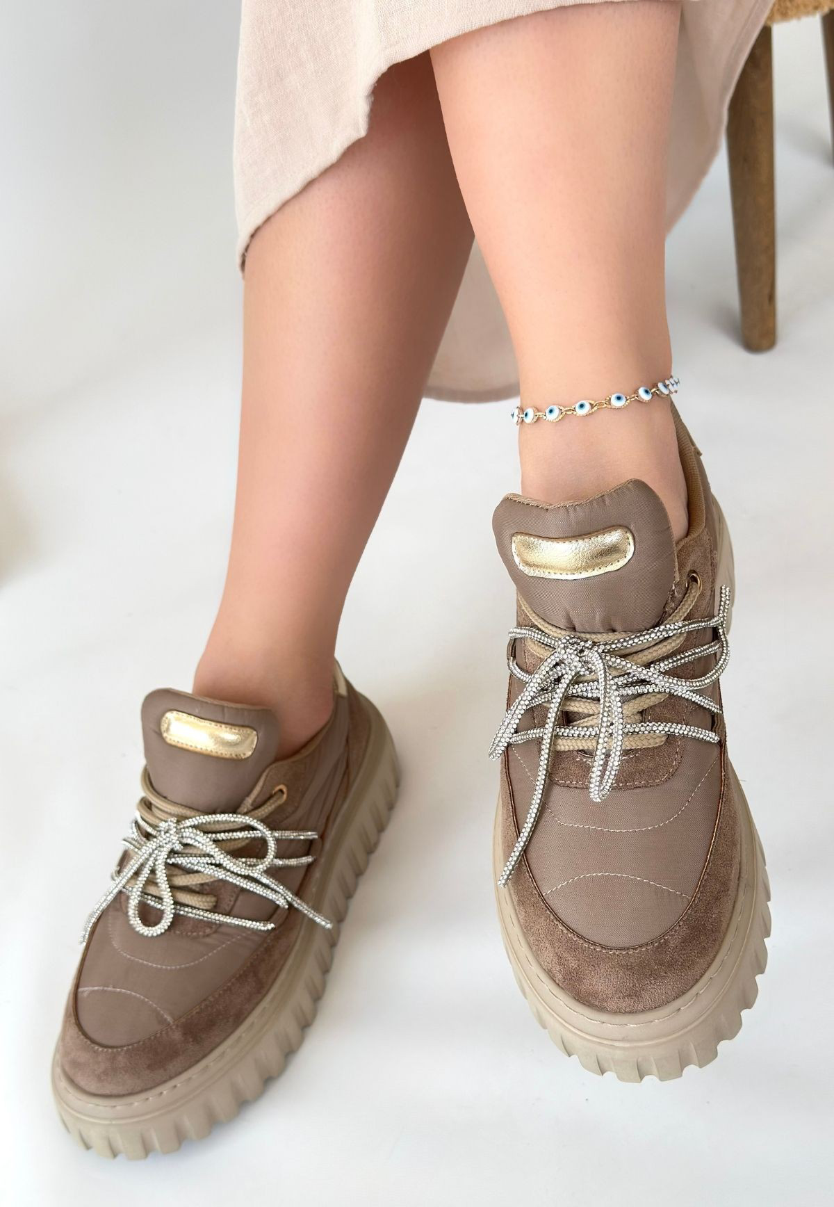 Lemda Vizon Süet Bağcıklı Spor Ayakkabı