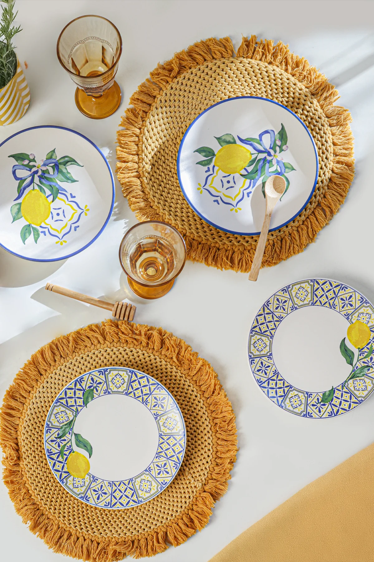 Lemon Bliss Ege Pasta Tabağı 20 Cm 4 Parça 22089-92