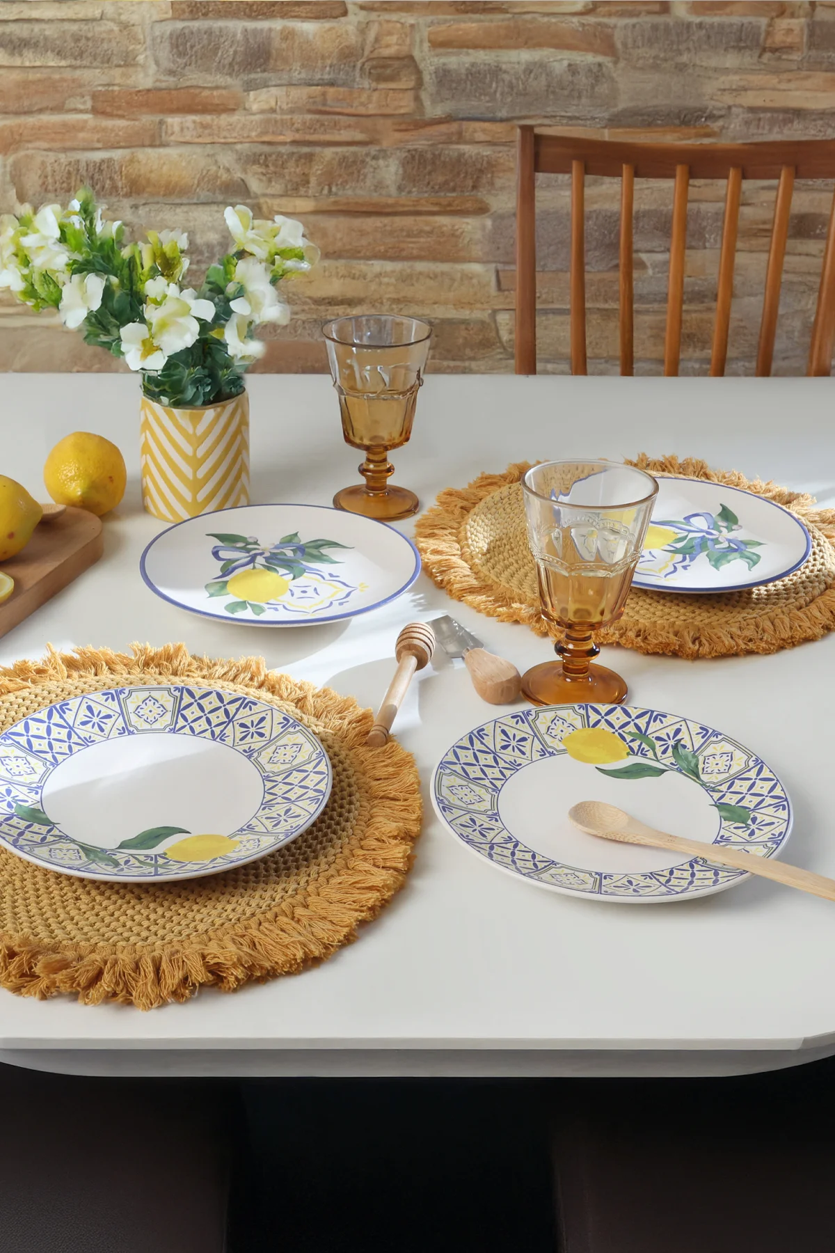 Lemon Bliss Ege Pasta Tabağı 20 Cm 4 Parça 22089-92