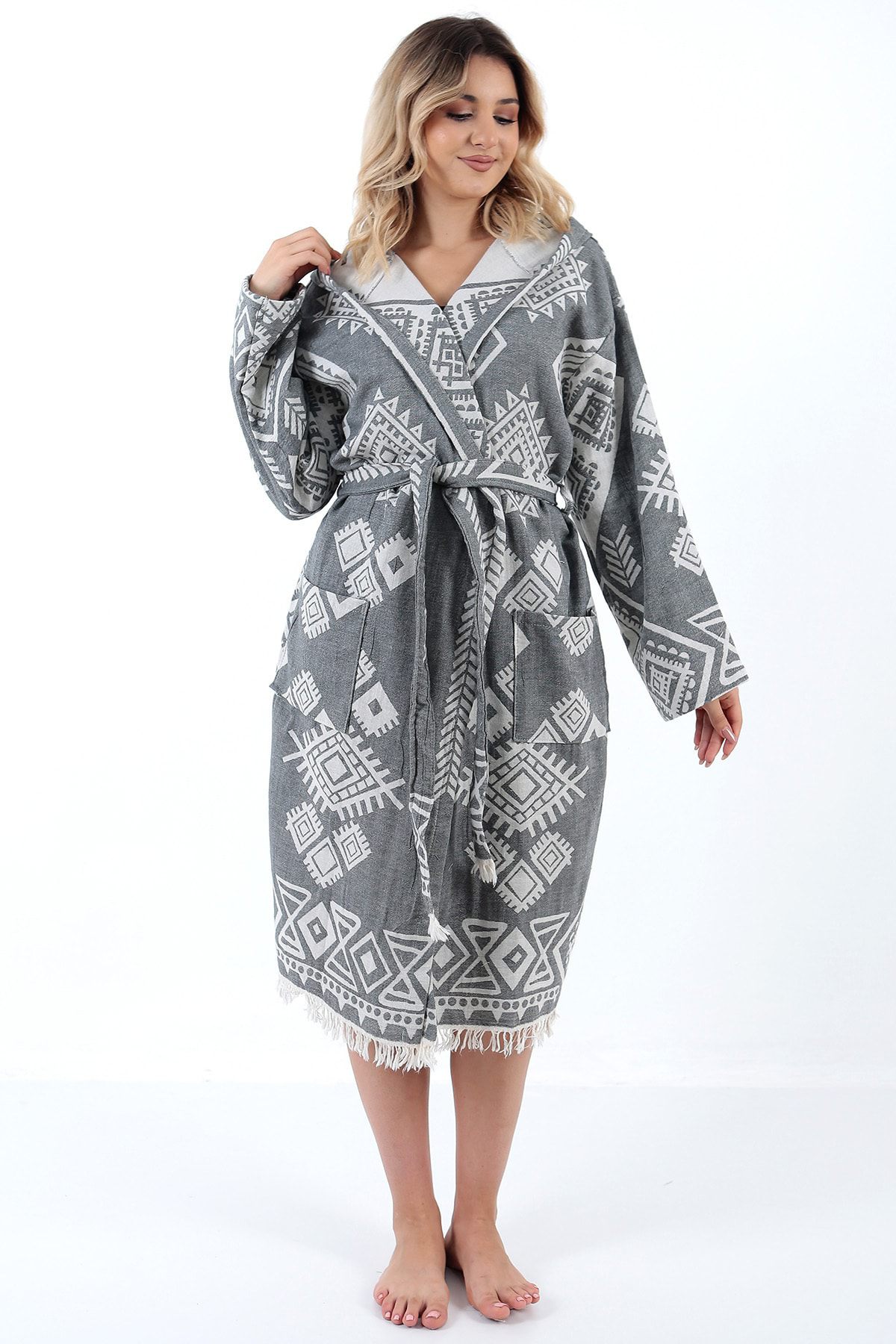 Buldan Concept Lena Double Face Peştemal Bornoz Siyah