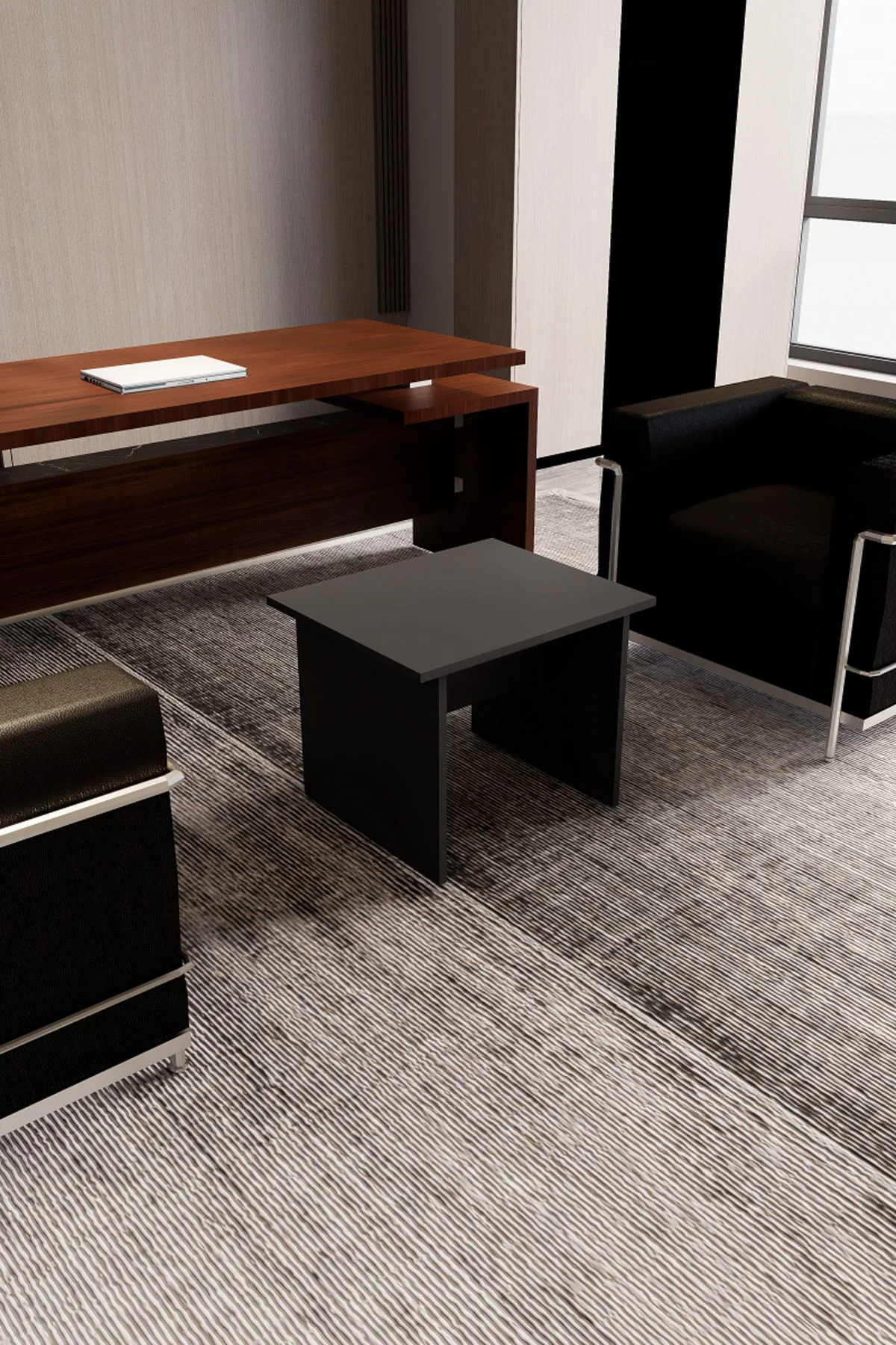 Lendina Dekoratif Orta Sehpa Ofis Sehpası Antrasit