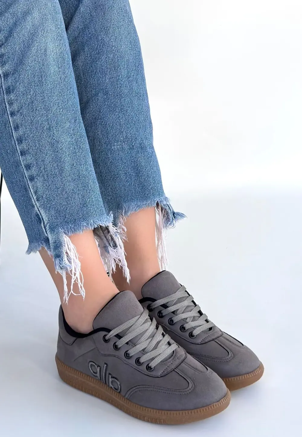 Lendo Gri Süet Bağcıklı Spor Ayakkabı