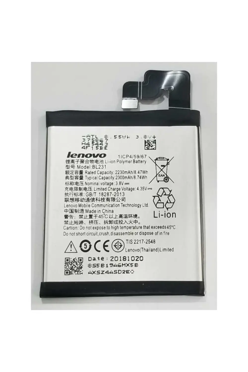 Lenovo Bl231 Vibe X2 Batarya Pil