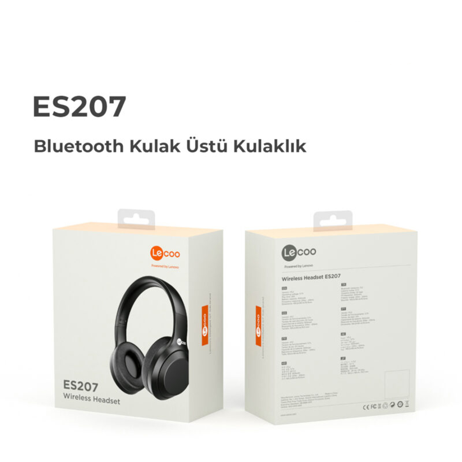 Lenovo Lecoo ES207 Bluetooth 5.2 Kablosuz Mikrofonlu Kulak Üstü K