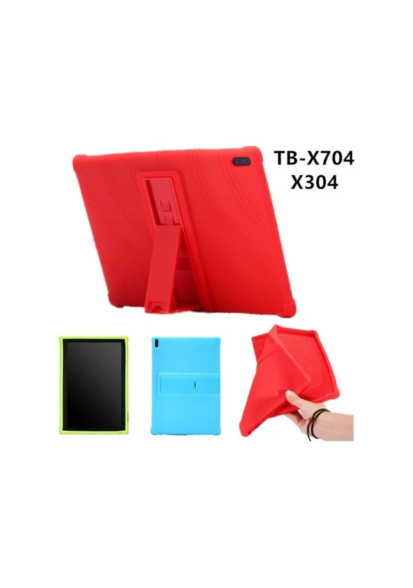Lenovo Tab 4 10 Standlı Silikon Kılıf - 10 inç Tablet Koruyucu