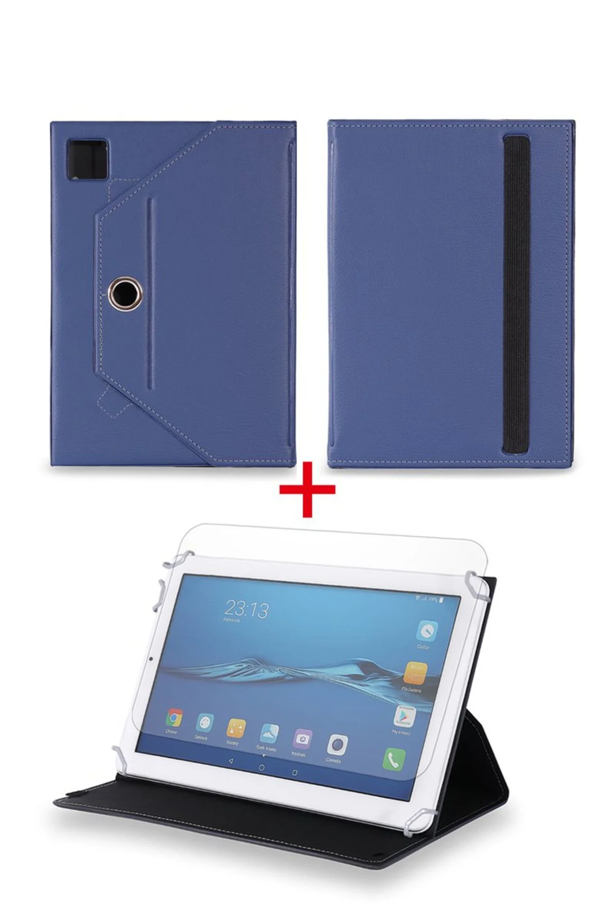Lenovo Tab2 A10-30 10.1" Tablet Uyumlu Standlı Tablet Kılıfı + Na