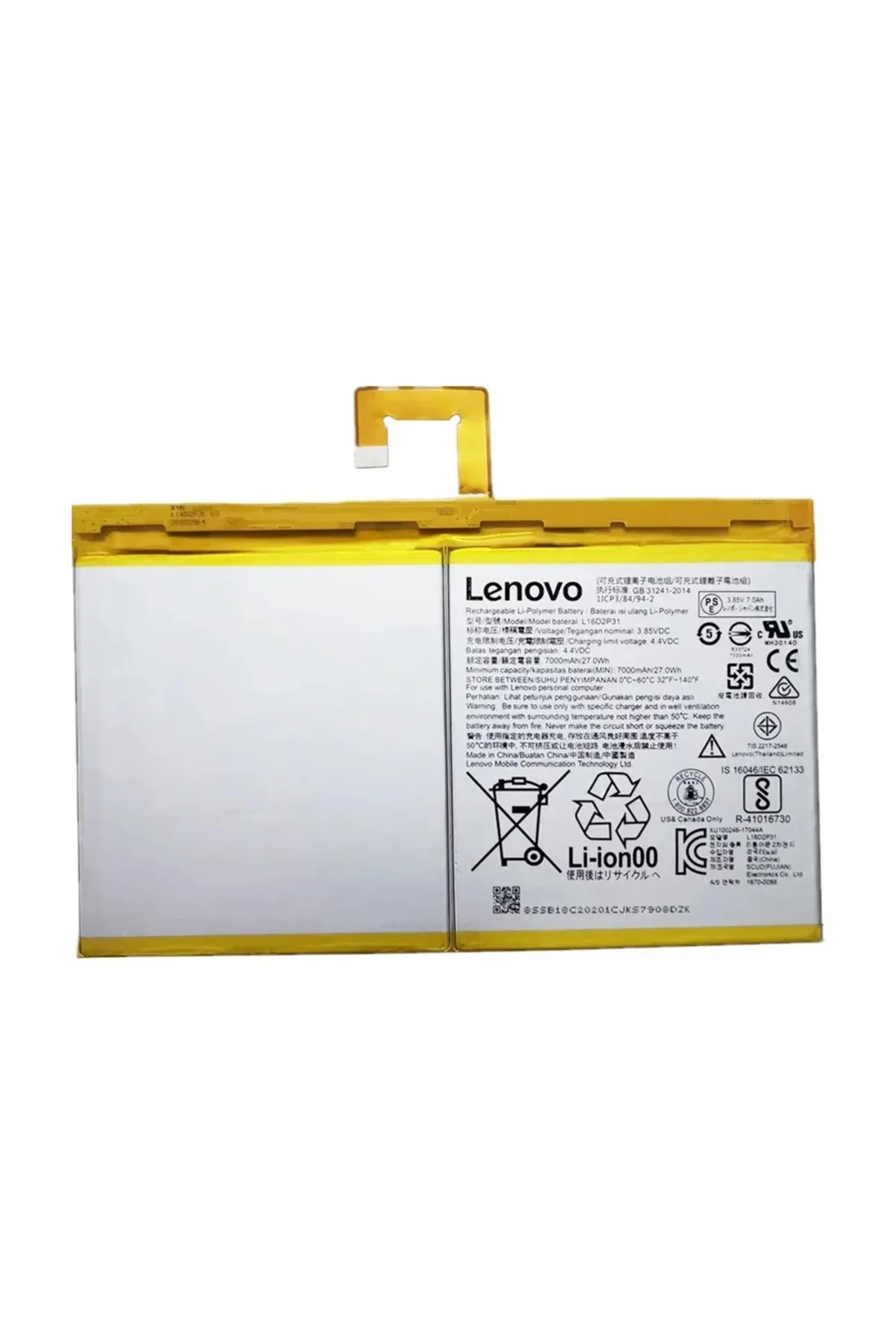 Lenovo Tab4 10 Plus Uyumlu TB-X704F X704L Pil Batarya L16D2P31 70