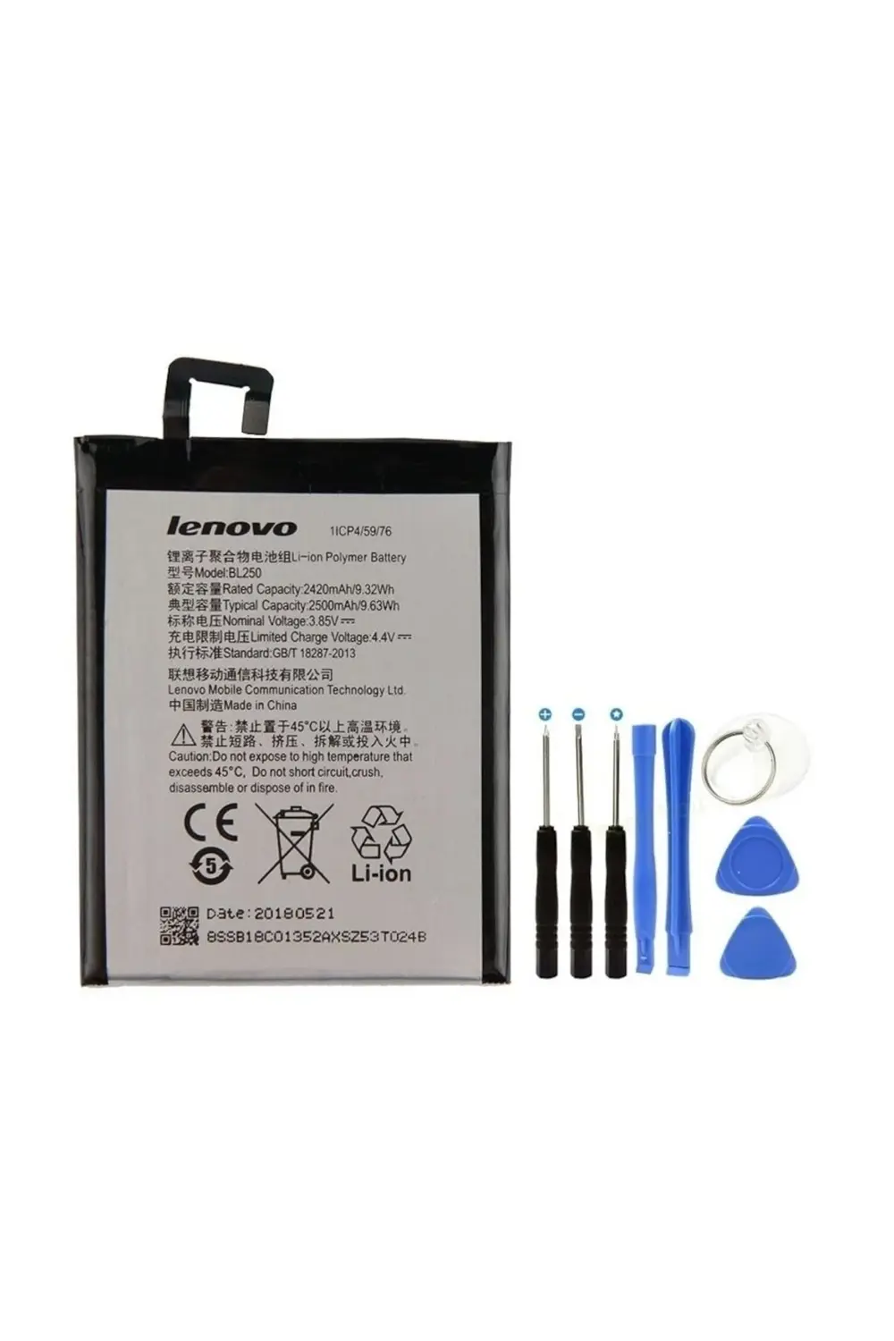 Lenovo Vibe S1 Bl250 Batarya Pil + Tamir Seti