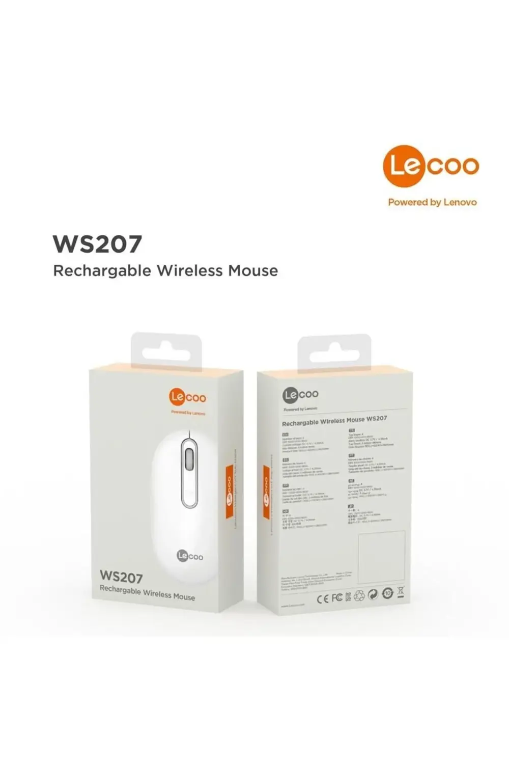 Lenovo Ws207 Şarj Edilebilir Kablosuz Mouse Beyaz