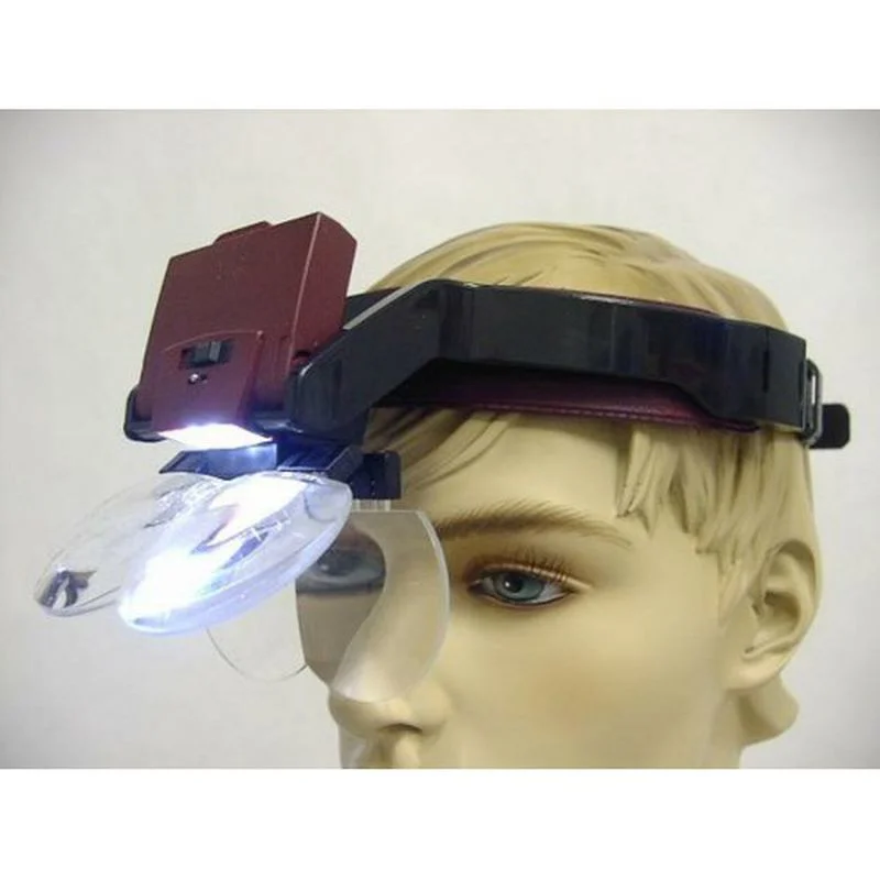 Lens Takmalı 4 Lens Led Lambalı Şapka Tip Büyüteç Lens Takmalı 4 Lens Led Lambalı Şapka Tip Büyüteç