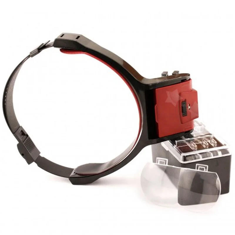 Lens Takmalı 4 Lens Led Lambalı Şapka Tip Büyüteç Lens Takmalı 4 Lens Led Lambalı Şapka Tip Büyüteç