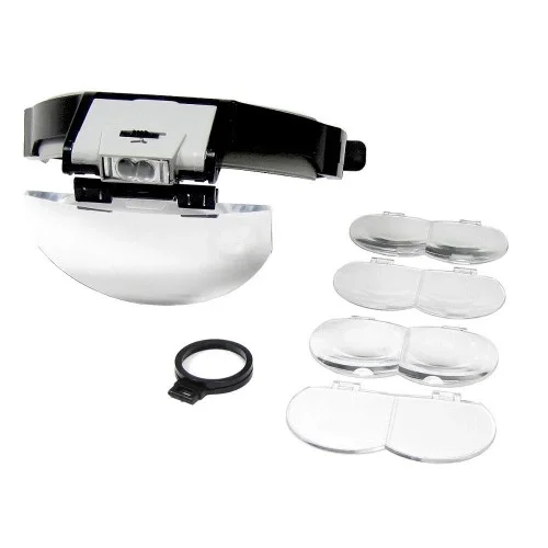 Lens Takmalı 5 Lenslı , Led Lambalı Şapka Tip Büyüteç Lens Takmalı 5 Lenslı , Led Lambalı Şapka Tip Büyüteç - Görsel 2