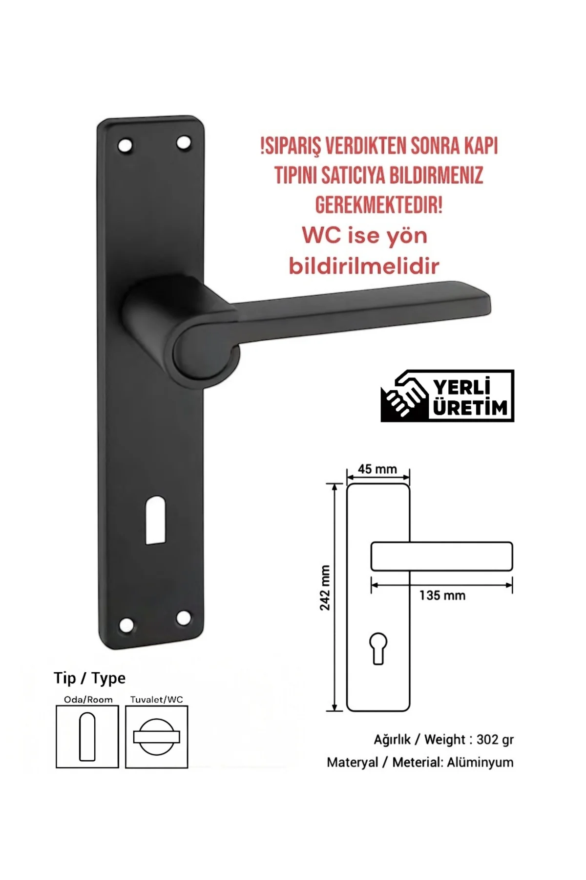 LEON AYNALI SİYAH KAPI KOLU