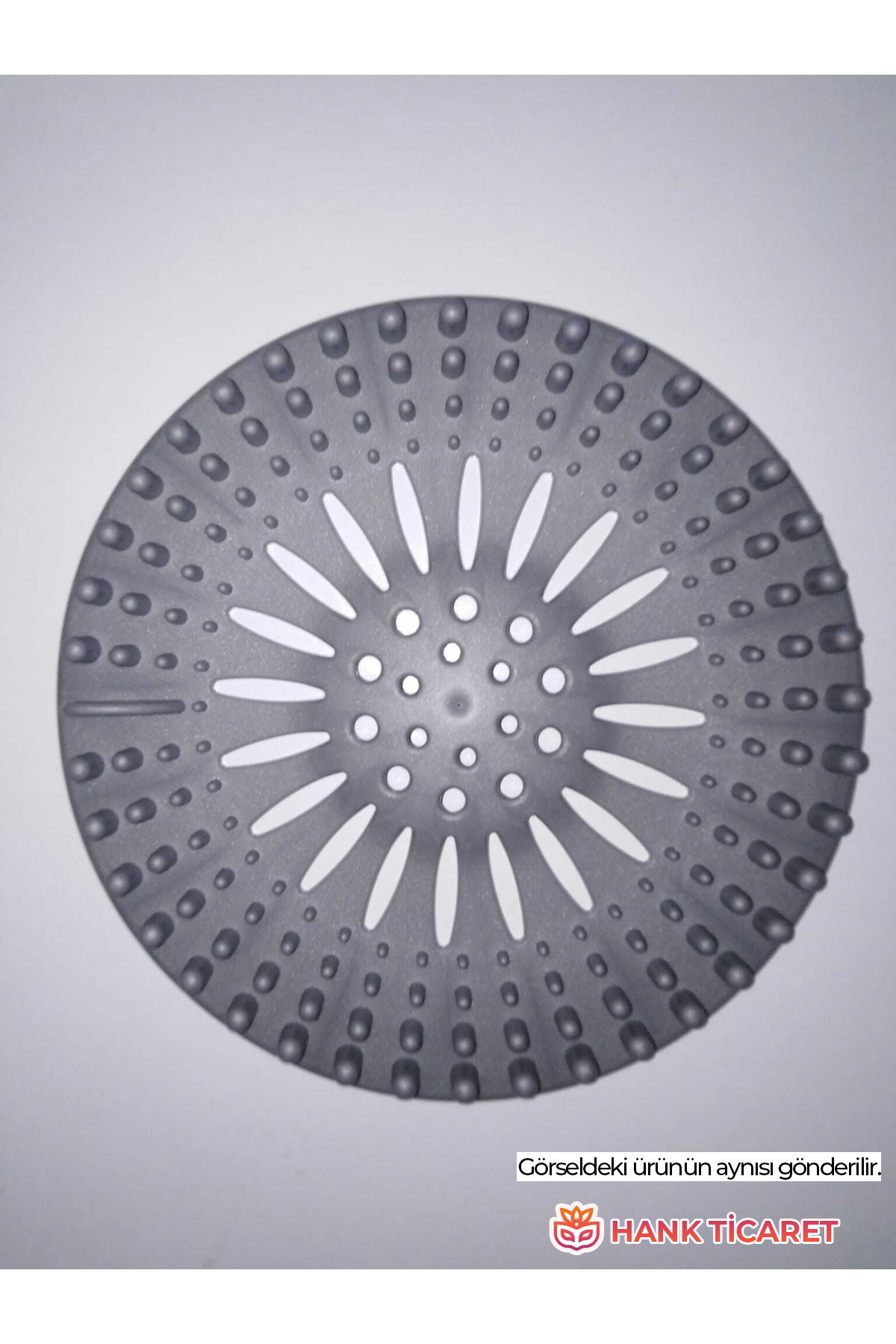 Leon Life Lavabo Süzgeci Kaymaz Yuvarlak Silikon Süzgeç Gri Silik