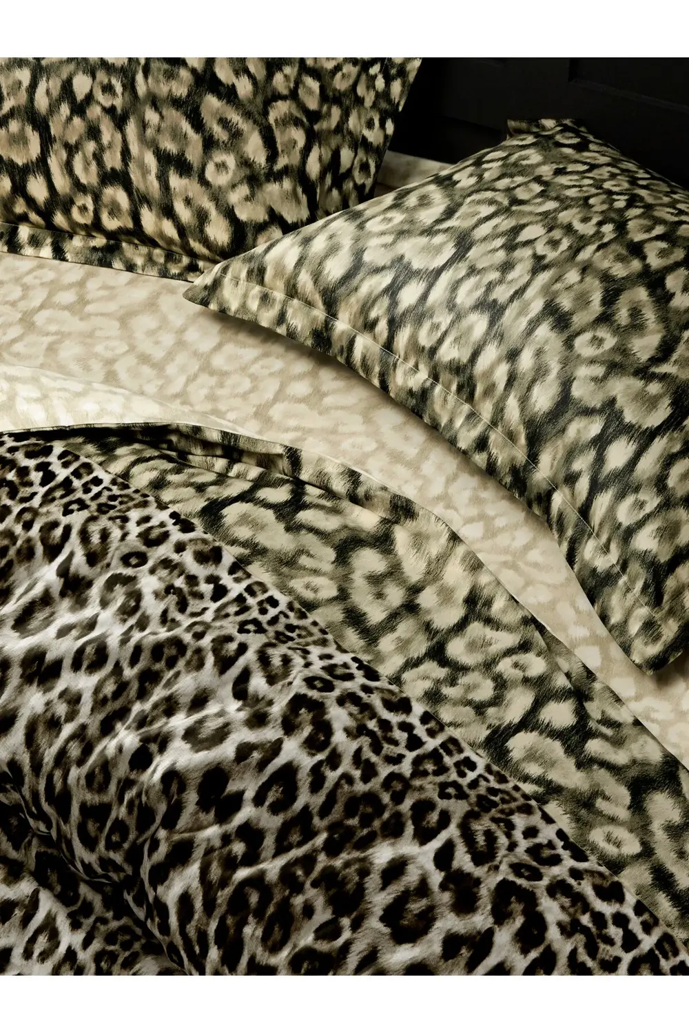 Leona kahve Saten Çift Kişilik Nevresim Takımı