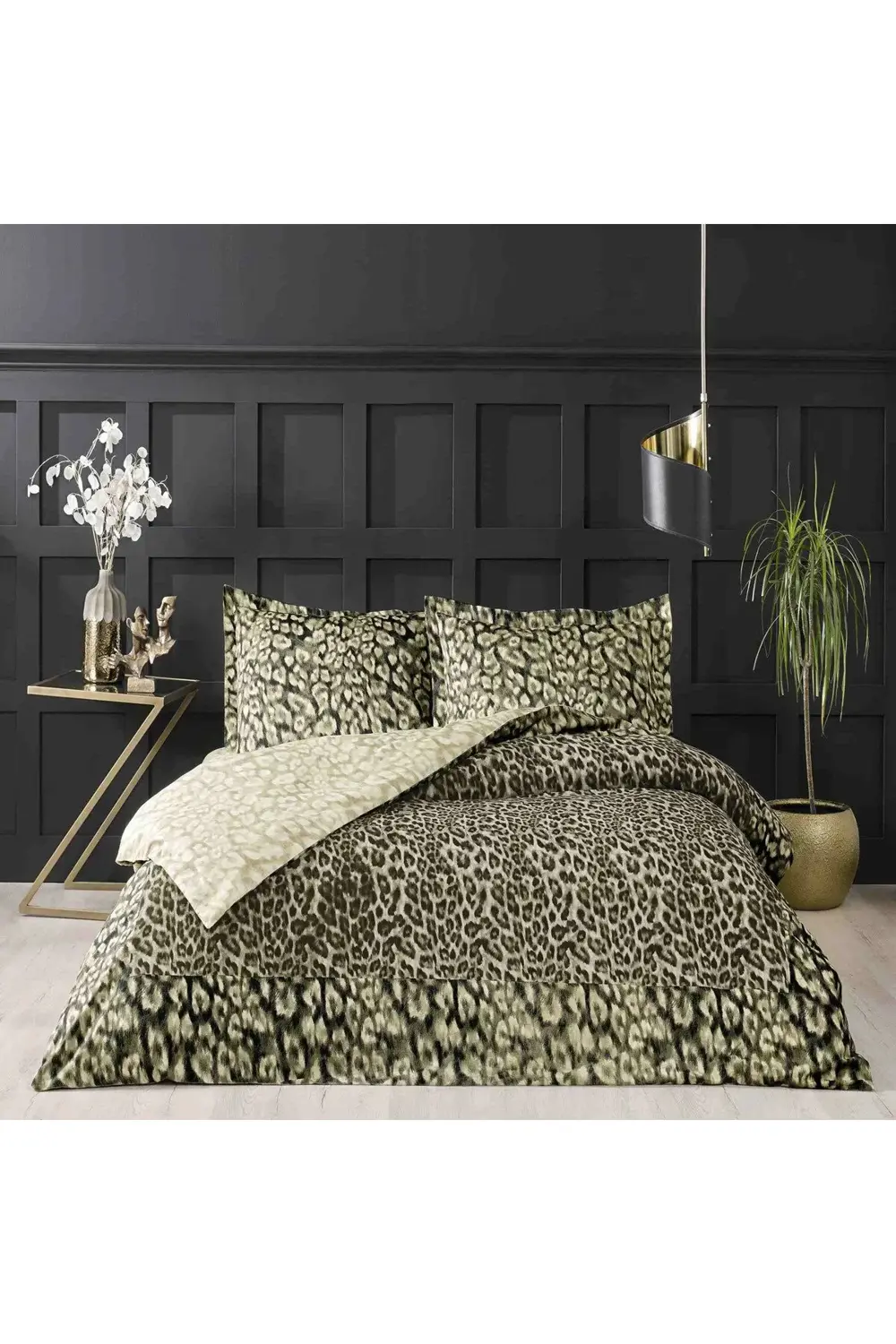 Leona kahve Saten Çift Kişilik Nevresim Takımı