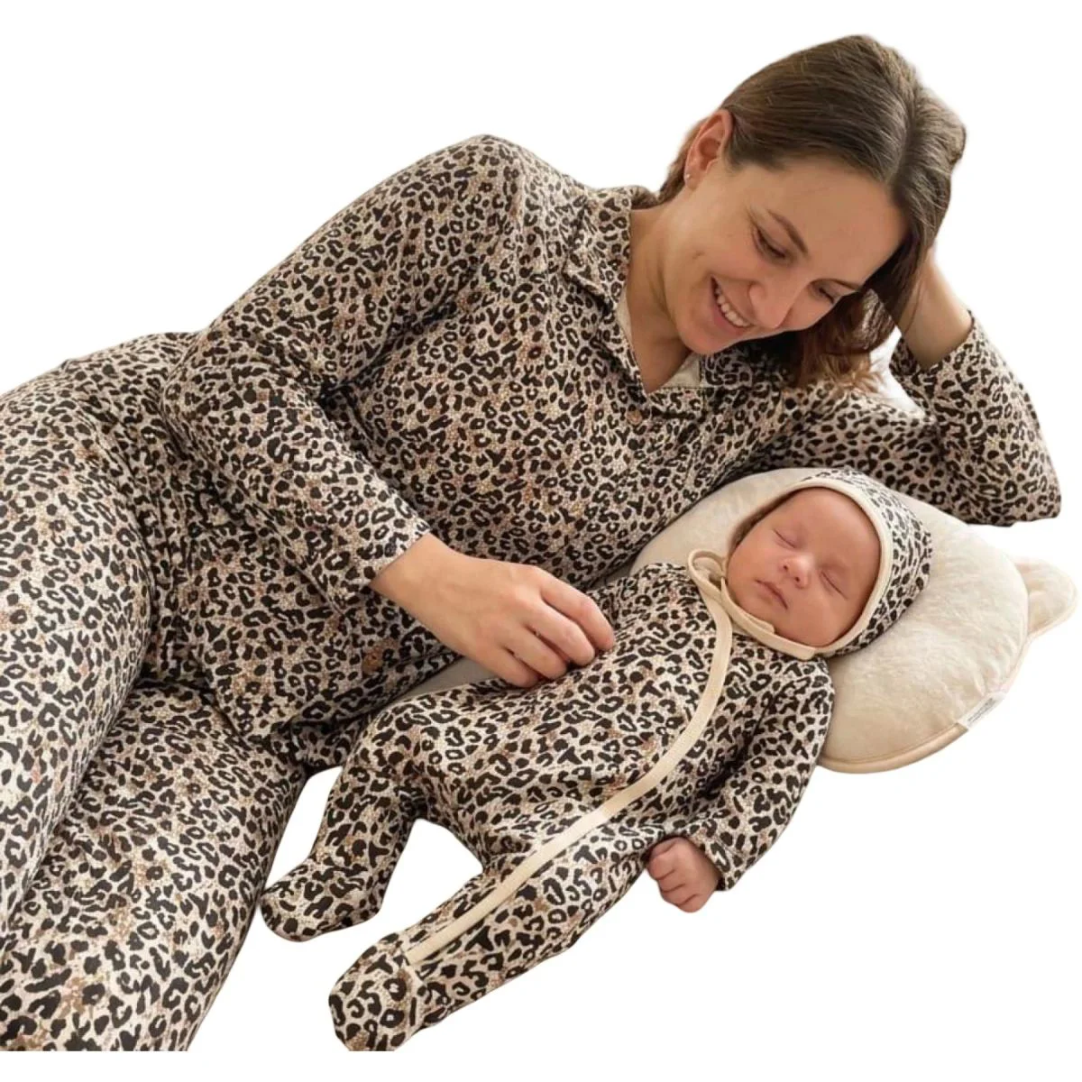 LEOPAR  DESEN ANNE BEBEK LOHUSA SET 3 Ay Kız