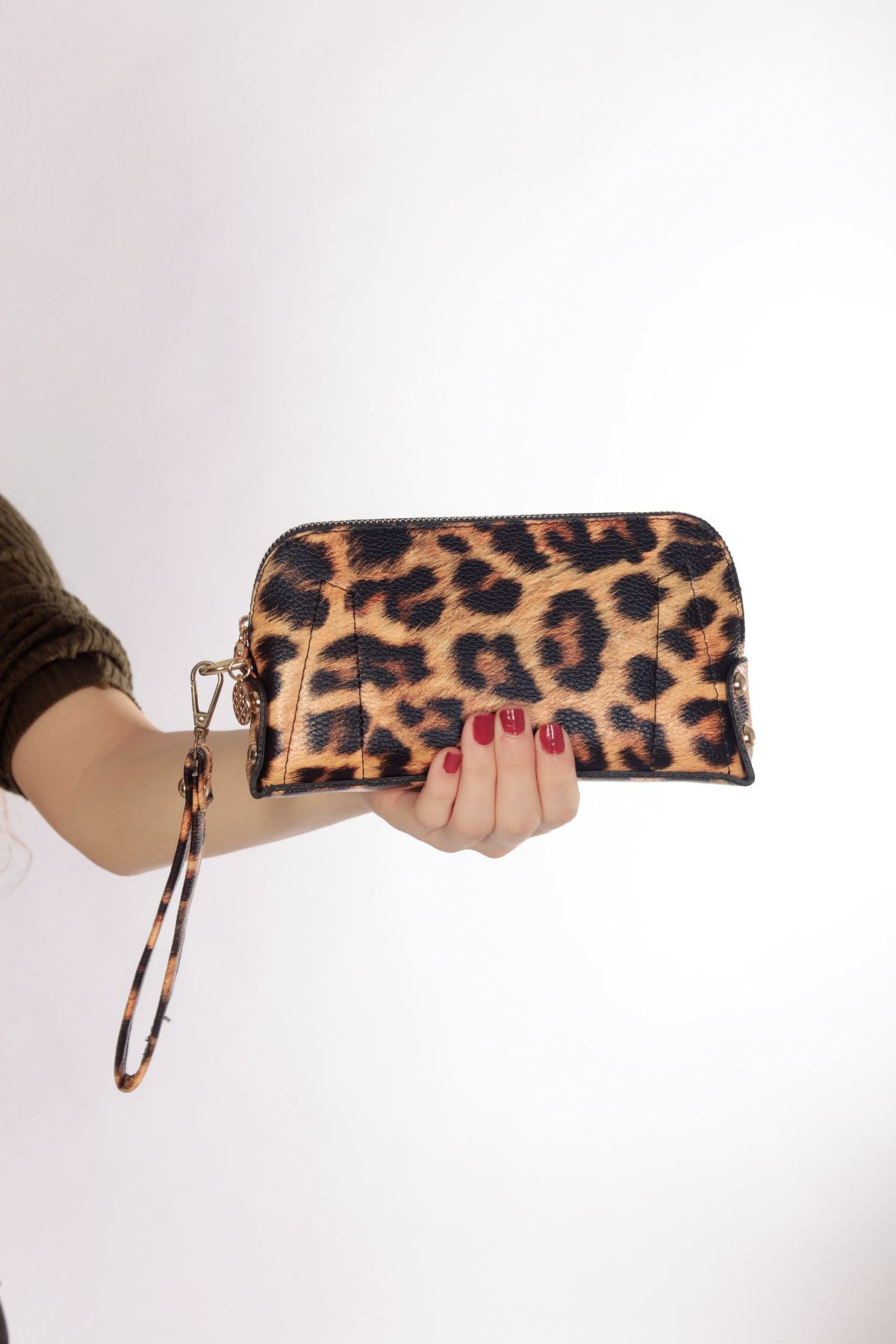 Leopar Desenli El Çantası Seti