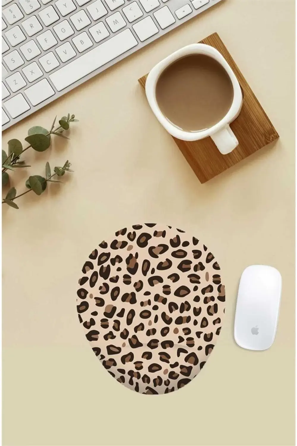 Leopar Desenli Bilek Destekli Mouse Pad