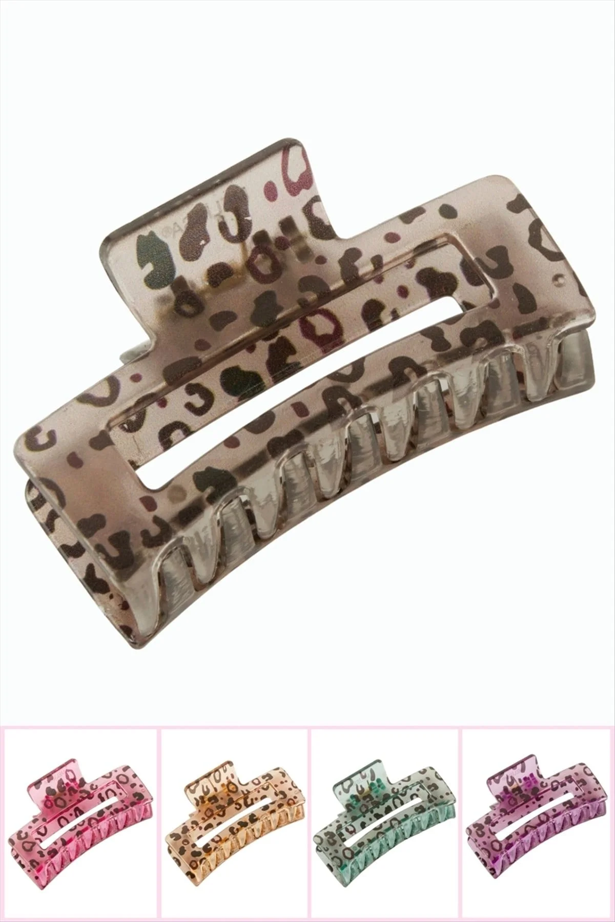 Leopar Desenli Dikdörtgen Mandal Toka 8 cm