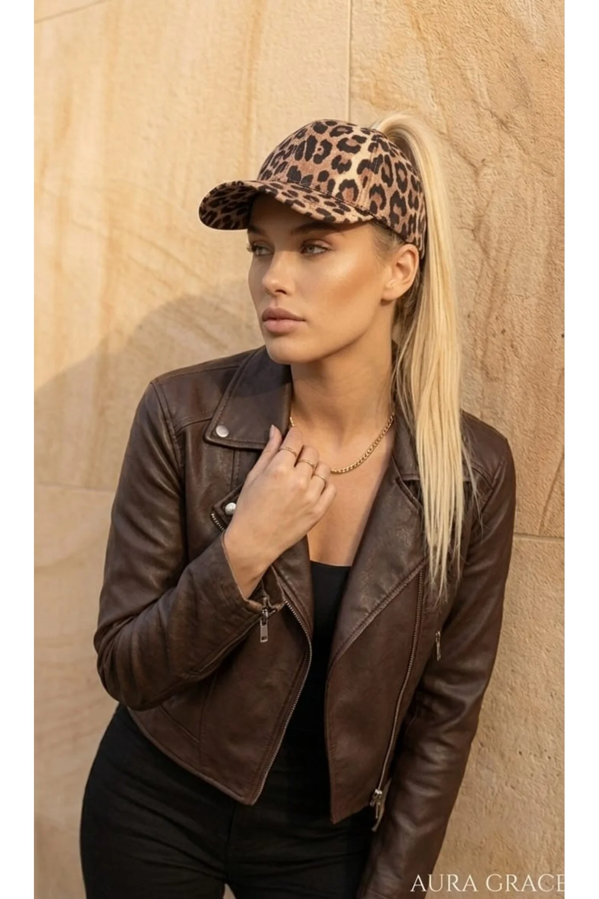 Leopar Desenli Kadın Beyzbol Şapkası - Yazlık Baharlık Spor Ayarlanabilir Cırtlı Kasket Cap Premium Modern Bohem Soft