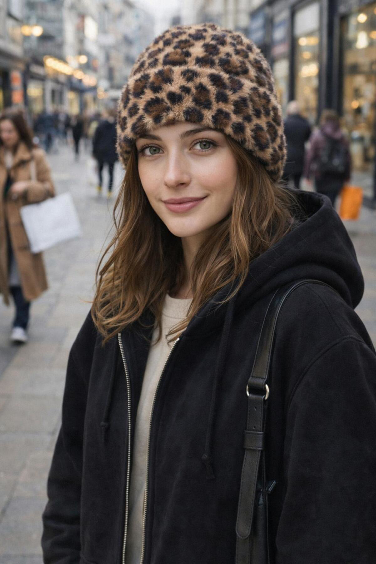 Leopar Desenli Katlamalı Bere, Kışlık Bere, Yumoş Bere