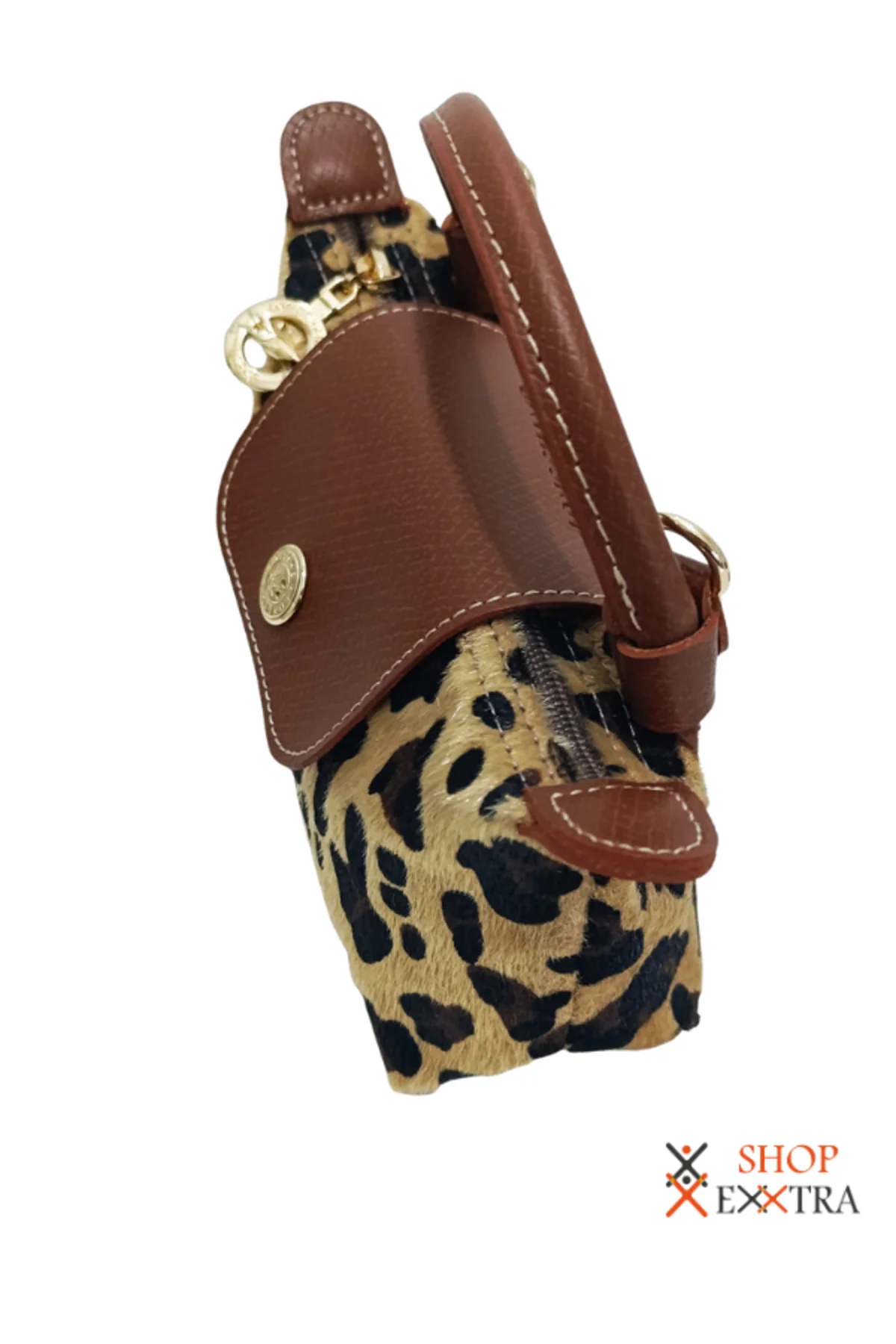 Leopar Desenli Omuz Çantası - Shopper Bag Kadın Makyaj Çantası Si